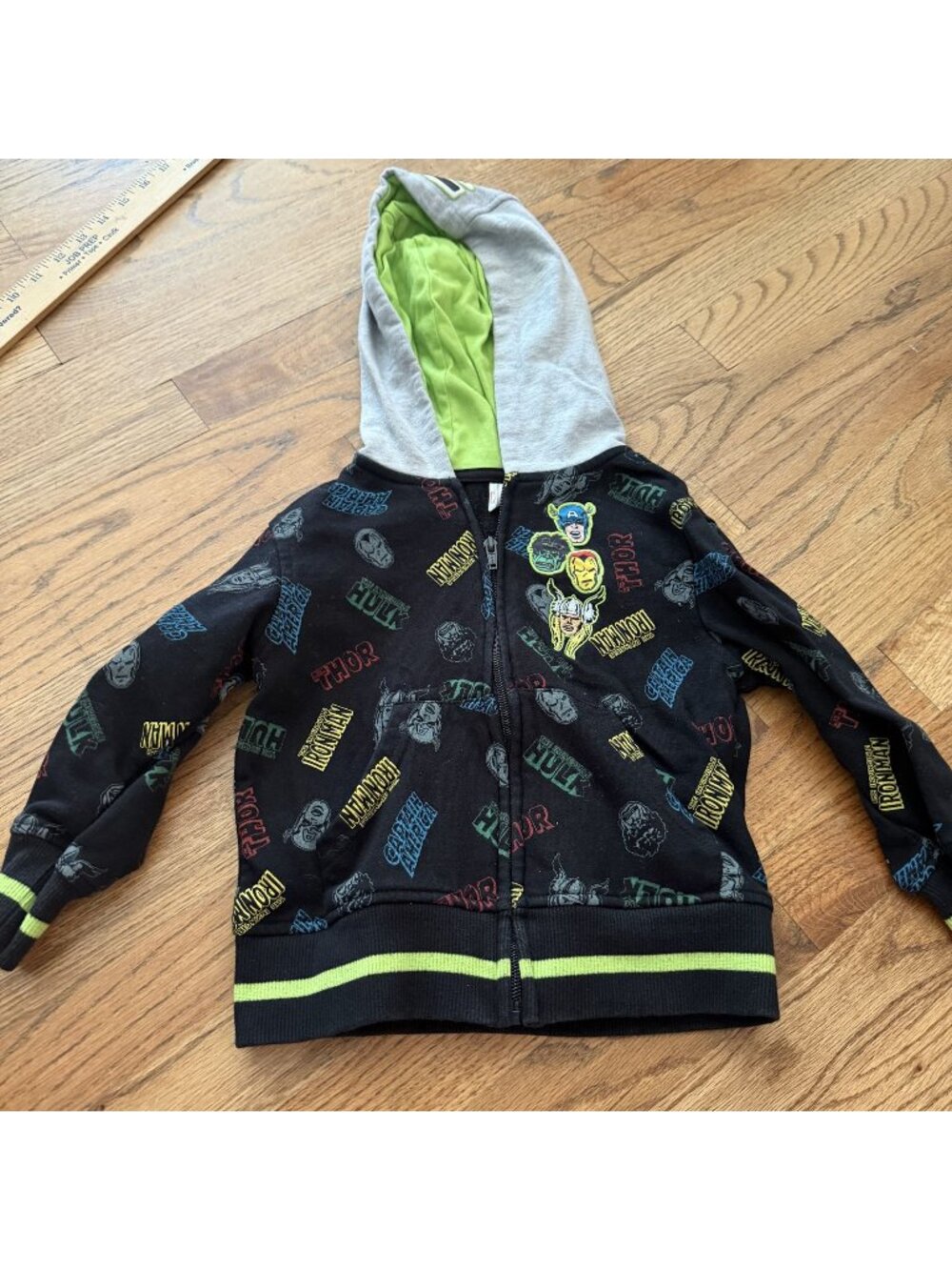 Marvel 4T Boys Super Hero Hooded Jacket Hulk Captain American